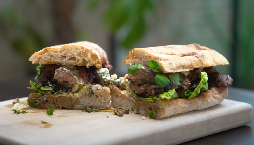 Guiness and Mushroom Steak Sandwich